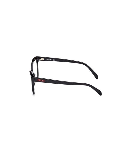 Emilio Pucci Black Ep5242 090 Optical Frames Acetate Squared Normal