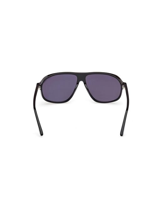 Tom Ford Black Ft1208-N Guillaume 01A Sunglasses Acetate Smoke Pilot Normal for men