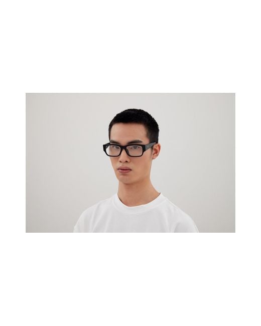 Balenciaga Black Bb0373Ok 001 Optical Frames Acetate Transparent Squared for men