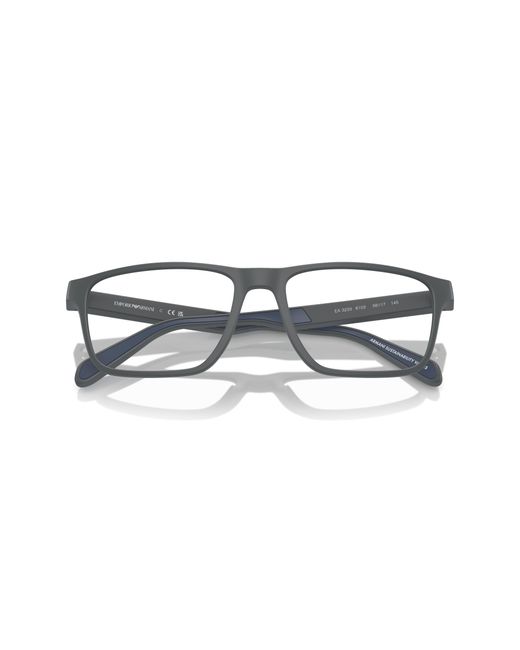 Emporio Armani Black Ea3233 6103 Optical Frames Injected Squared Normal for men