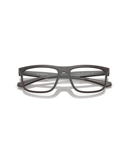 Emporio Armani Black Ea3246 6186 Optical Frames Injected Transparent Squared Normal for men