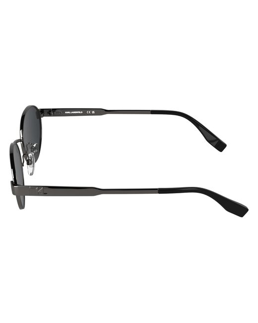 Karl Lagerfeld Black Kl366S 021 Sunglasses Metal Smoke Round Normal