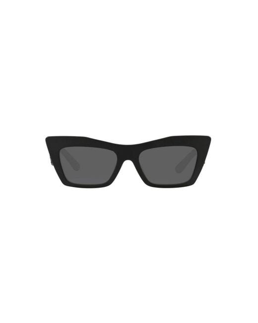 Dolce & Gabbana Black Dg4435 25256G Sunglasses Acetate Cat Eye Normal Mirror