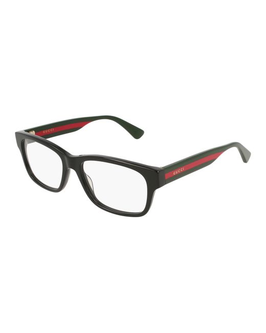 Gucci Black Gg0343O 007 Optical Frames Acetate Squared for men