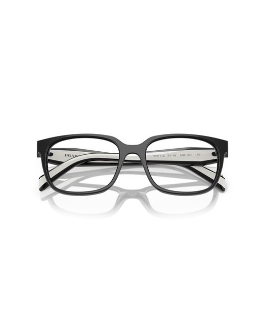Prada Black Pr 17Zv 1Ab1O1 Optical Frames Acetate Squared Normal