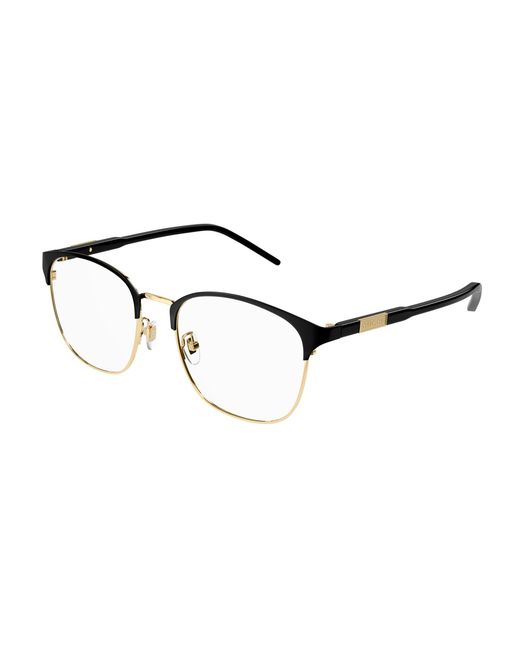 Gucci Black Gg1231Oa 001 Optical Frames Metal Squared for men