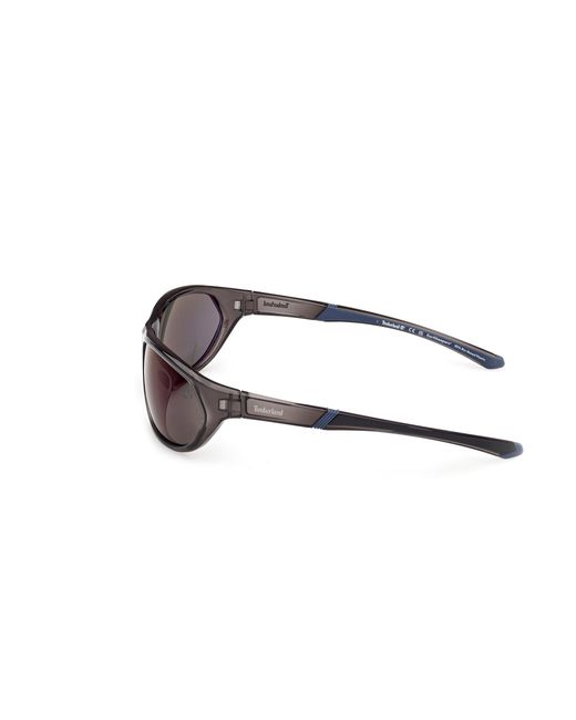 Timberland Black Tb00035 05D Sunglasses Injected Smoke Squared Polarized for men