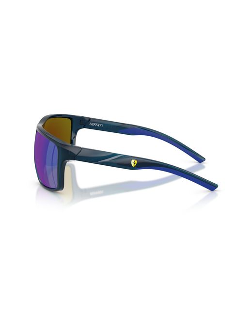 FERRARI SCUDERIA Black Fz6015U 527/25 Sunglasses Injected Pillow Mirrored for men