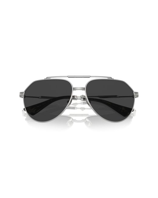 Dolce & Gabbana Black Dg2302 136648 Sunglasses Metal Pilot Polarized for men