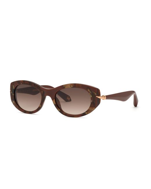 Roberto Cavalli Black Src173M 09Z6 Sunglasses Acetate Geometric Normal Nuanced
