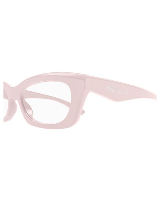 McQueen Black Am0474O 005 Optical Frames Acetate Transparent Squared
