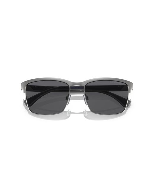 Emporio Armani Black Ea2087 300381 Sunglasses Metal Squared Polarized for men