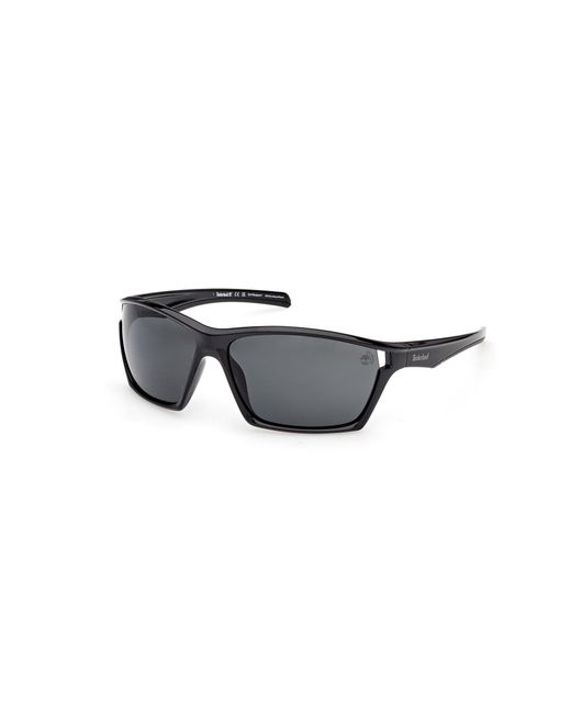 Timberland Black Tb00055 01D Sunglasses Injected Smoke Squared Polarized for men