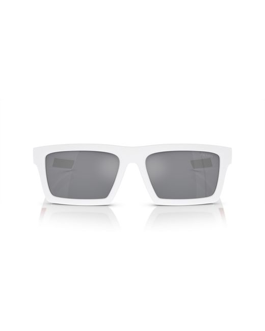 Prada Linea Rossa Black Ps 02Zsu 17S40A Sunglasses Nylon Light Squared Mirrored for men