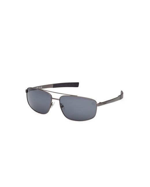 Timberland Black Tb00061 09D Sunglasses Metal Smoke Squared Polarized for men