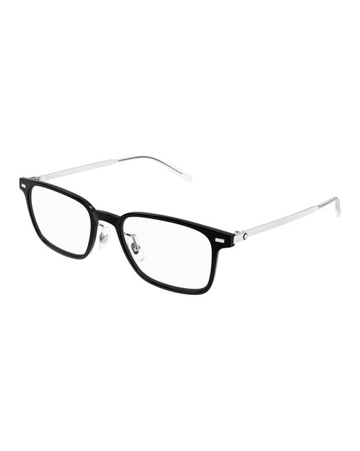 Montblanc Black Mb0394On 001 Optical Frames Injected Transparent Squared for men
