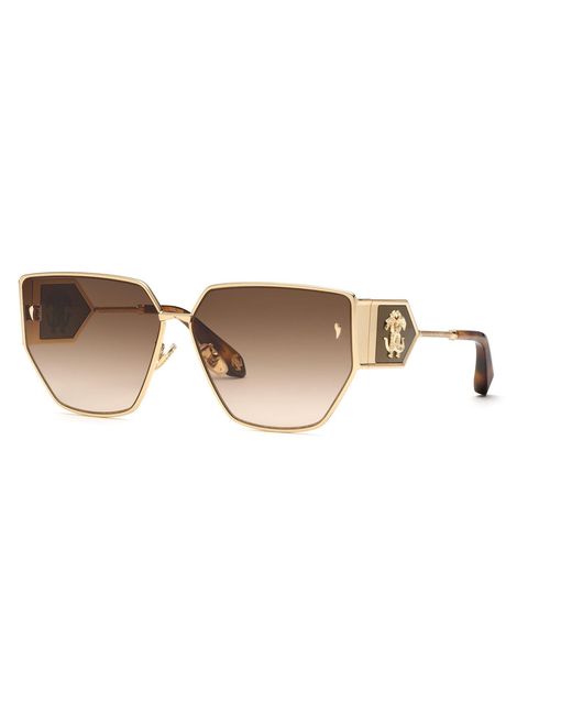 Roberto Cavalli Black Src092 0300 Sunglasses Metal Geometric Normal Shaded