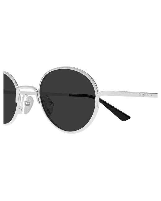 McQueen Black Am0562S 001 Sunglasses Metal Round