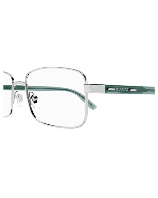 Gucci Black Gg1586O 006 Optical Frames Metal Transparent Squared for men