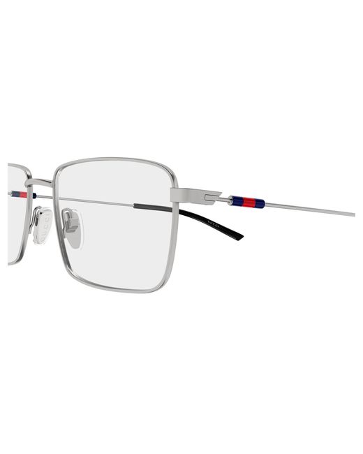 Gucci Black Gg2098O 003 Optical Frames Metal Transparent Squared for men