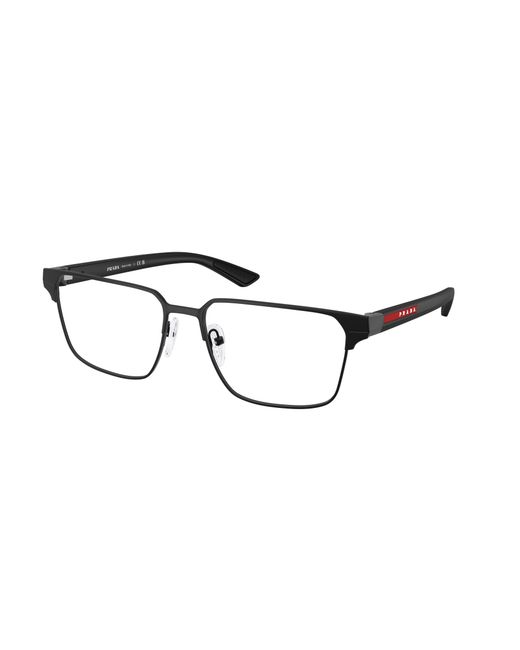 Prada Linea Rossa Black Ps 50Tv 1Bo1O1 Optical Frames Metal Transparent Squared Normal for men