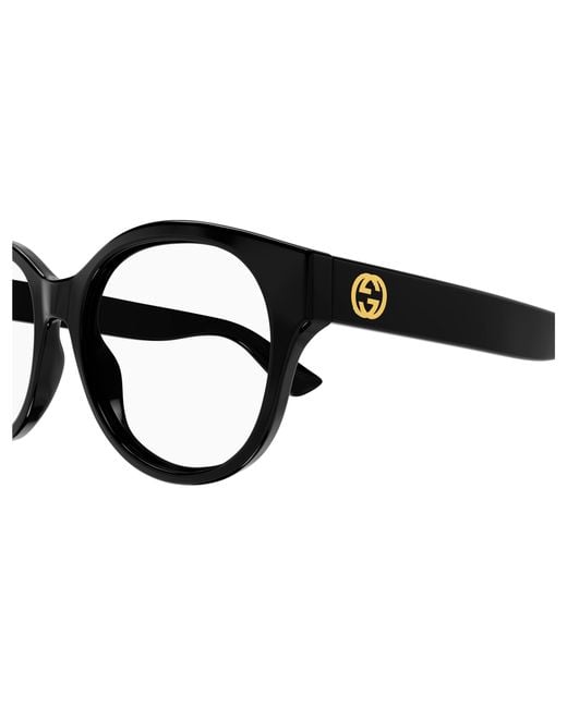 Gucci Black Gg1580O 001 Optical Frames Injected Transparent Round