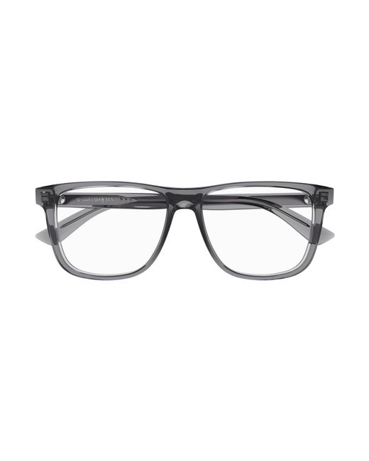 McQueen Black Am0463O 003 Optical Frames Acetate Transparent Pilot for men