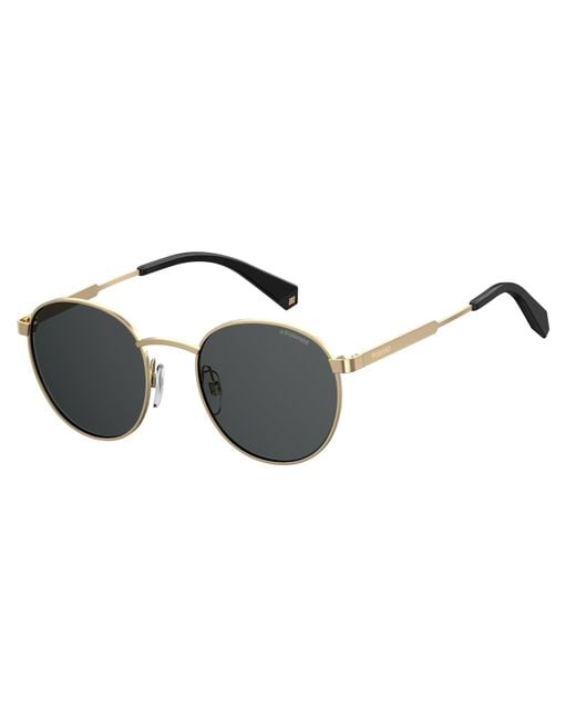 Polaroid Black Pld 2053/S 2F7/M9 Sunglasses Metal Round Polarized