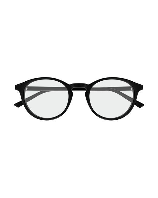 Gucci Black Gg1998O 001 Optical Frames Acetate Transparent Round for men