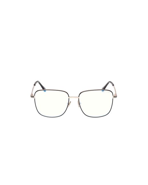 Tom Ford Black Ft6136-B 001 Optical Frames Metal Squared Normal