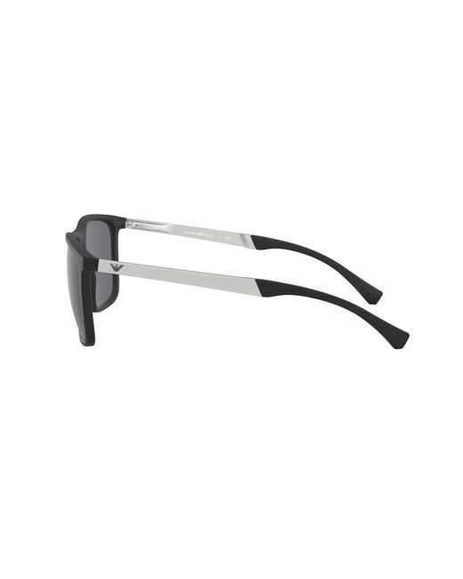 Emporio Armani Black Ea4150 506387 Sunglasses Injected Squared Normal for men
