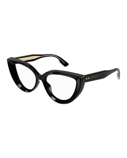 Gucci Black Gg1530O 001 Optical Frames Acetate Transparent Cat Eye