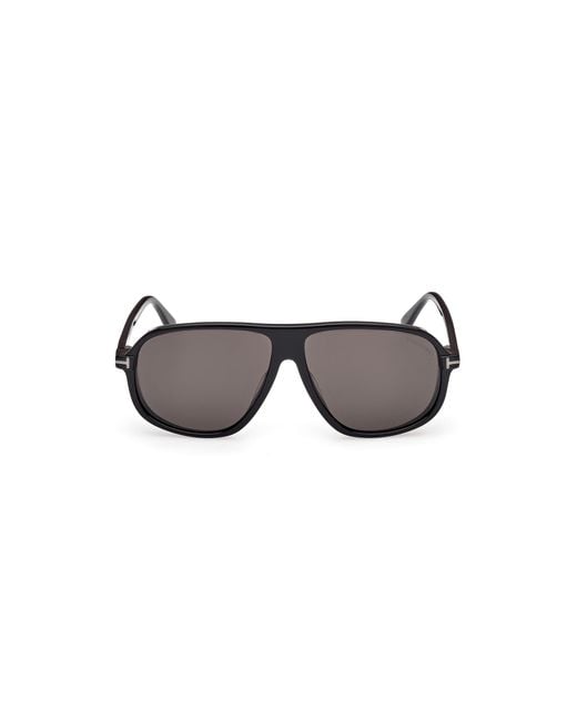 Tom Ford Black Ft1208-N Guillaume 01A Sunglasses Acetate Smoke Pilot Normal for men
