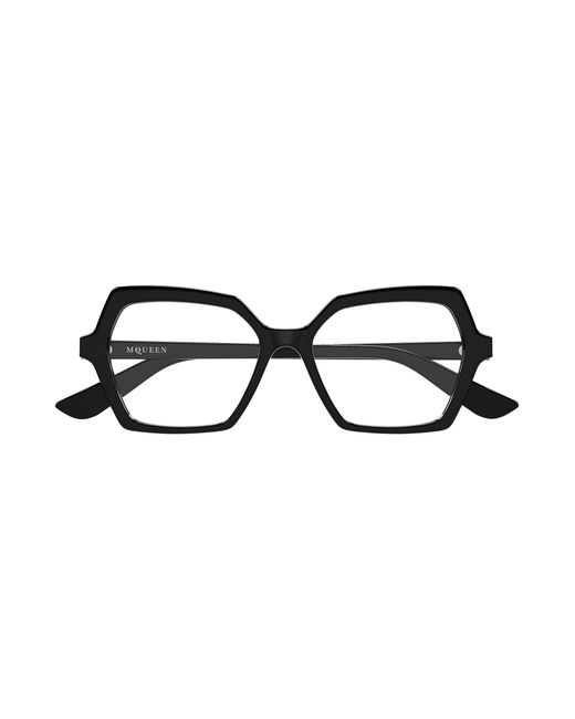 McQueen Black Am0537O 001 Optical Frames Acetate Transparent Geometric