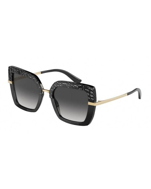 Dolce & Gabbana Black Dg4373 32888G Sunglasses Plastic Squared Normal Nuanced