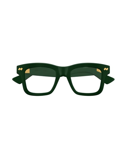 Bottega Veneta Green Bv1353O 008 Optical Frames Acetate Transparent Squared