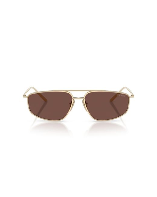Prada Black Pr C51S Zvn80T Sunglasses Metal Pillow Normal