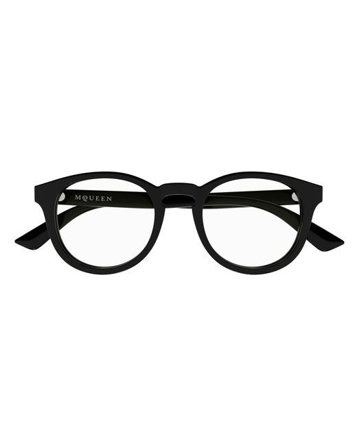 McQueen Black Am0514O 001 Optical Frames Acetate Transparent Round