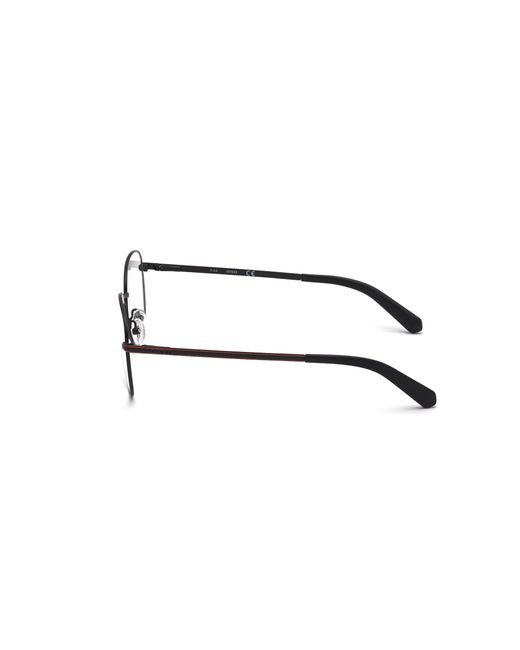 Guess Black Gu50035 002 Optical Frames Metal Round Normal for men