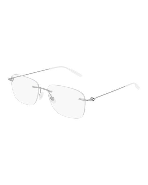 Montblanc Black Mb0075O 003 Optical Frames Metal Transparent Squared for men