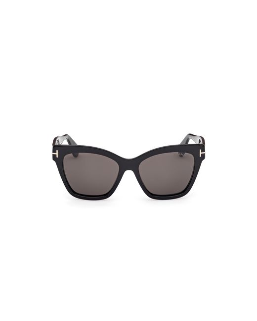 Tom Ford Black Ft1217 Elvira 01A Sunglasses Acetate Smoke Butterfly Normal