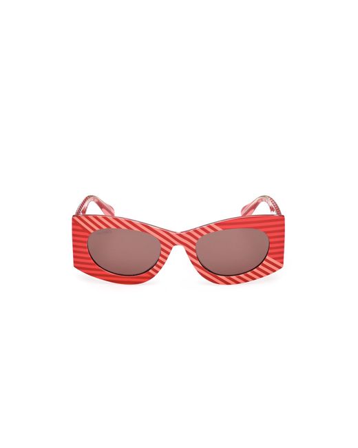 MAX&Co. Red Mo0131 68E Sunglasses Injected Geometric Normal