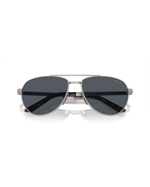Prada Black Pr A54S 7Cq09T Sunglasses Metal Pilot Normal for men