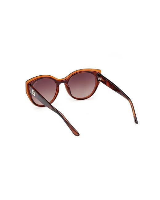 Guess Black Gu7909 52F Sunglasses Injected Round Normal Shaded