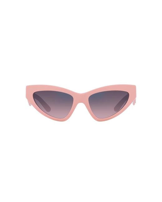 Dolce & Gabbana Black Dg4439 3098H9 Sunglasses Acetate Cat Eye Mirrored Shaded