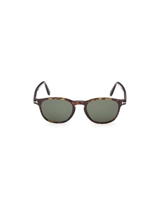 Tom Ford Black Ft1302 Holt-02 52R Sunglasses Acetate Round Polarized for men