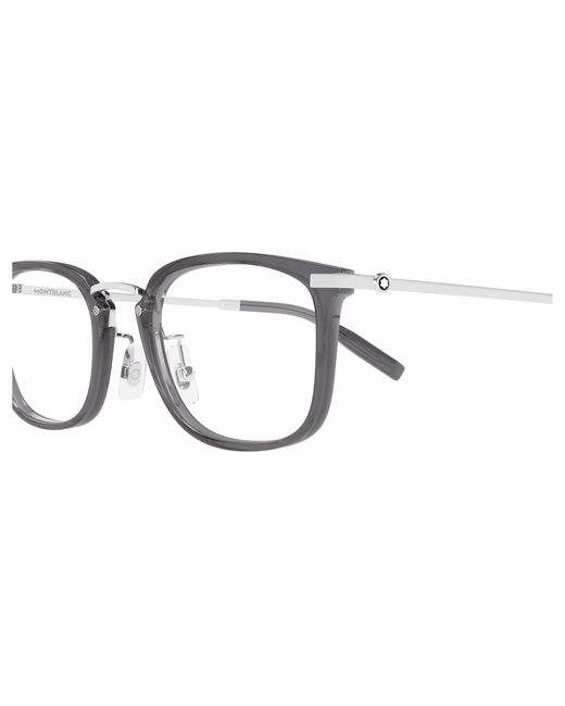 Montblanc Black Mb0494Oj 004 Optical Frames Injected Transparent Squared for men