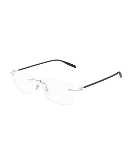 Montblanc Black Mb0431O 002 Optical Frames Metal Transparent Squared for men