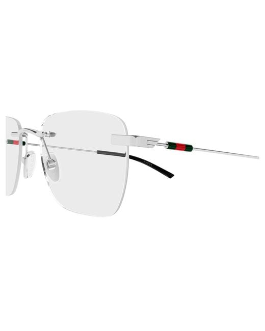 Gucci Black Gg2099O 003 Optical Frames Metal Transparent Squared for men