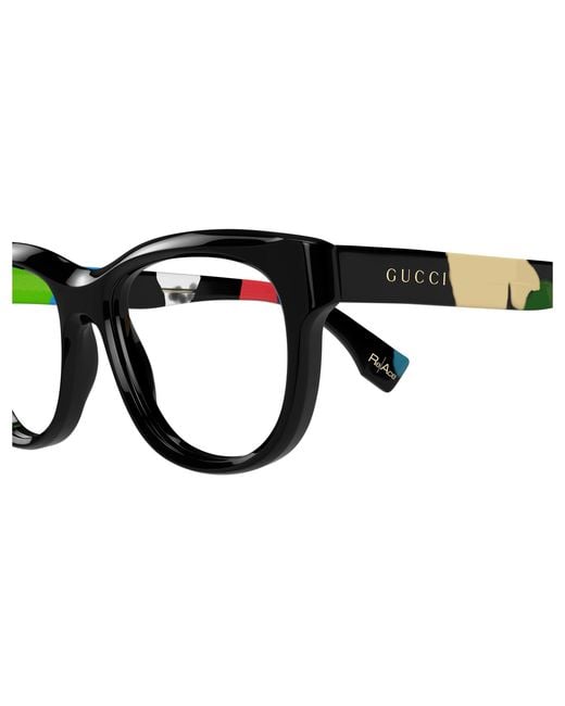 Gucci Black Gg1751O 002 Optical Frames Acetate Transparent Squared for men